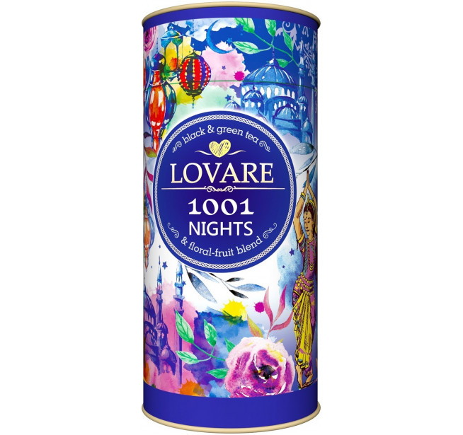 Ceai Lovare 1001 Nights Negru, Verde si Floral Tub 80g